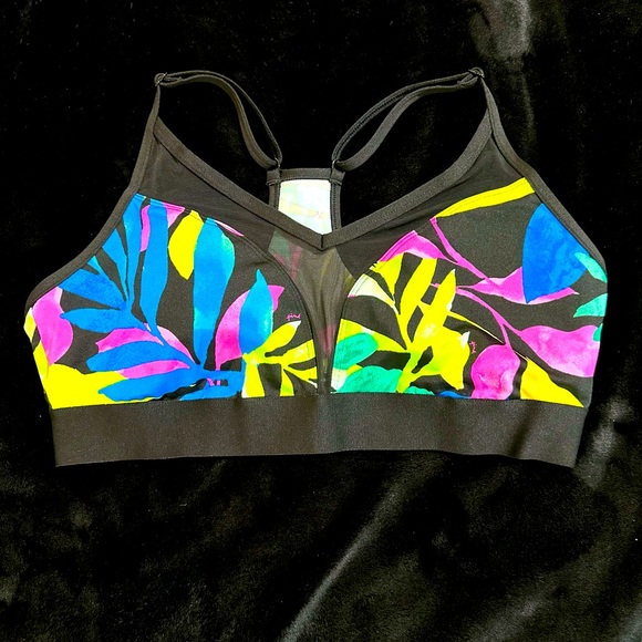 PINK ACTIVE Bright Floral Sports Bra - NEW - Size L - Picture 1 of 10